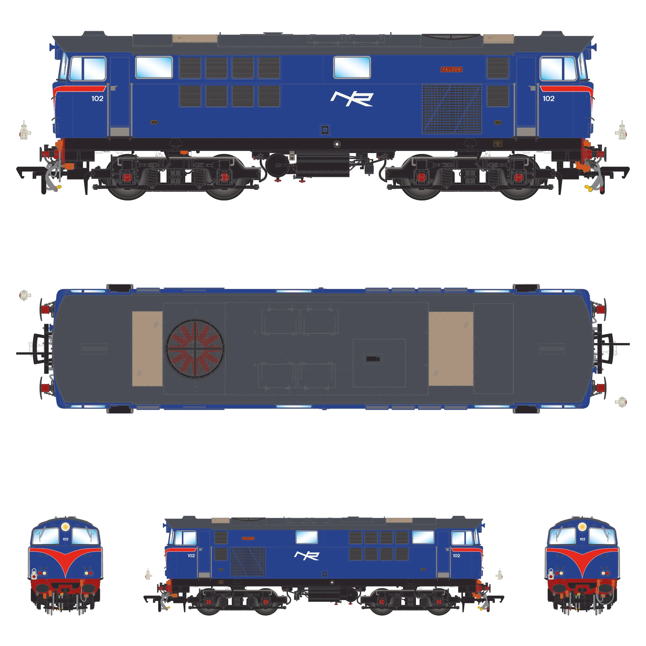 102 'Falcon' NIR Blue, with Red Arc - DCC Sound - Image 3