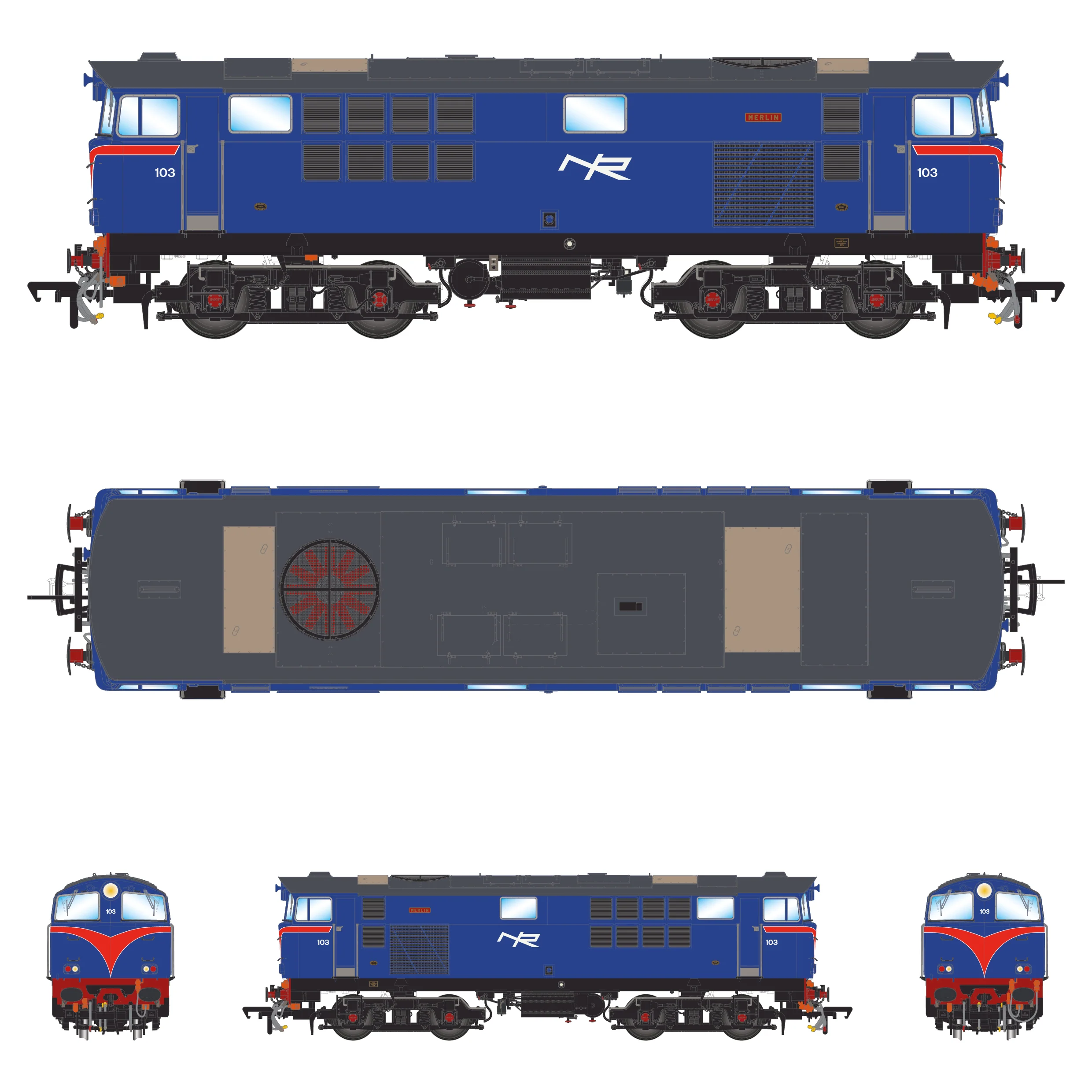 103 'Merlin' NIR Blue, with Red Arc - DCC Sound - Image 3