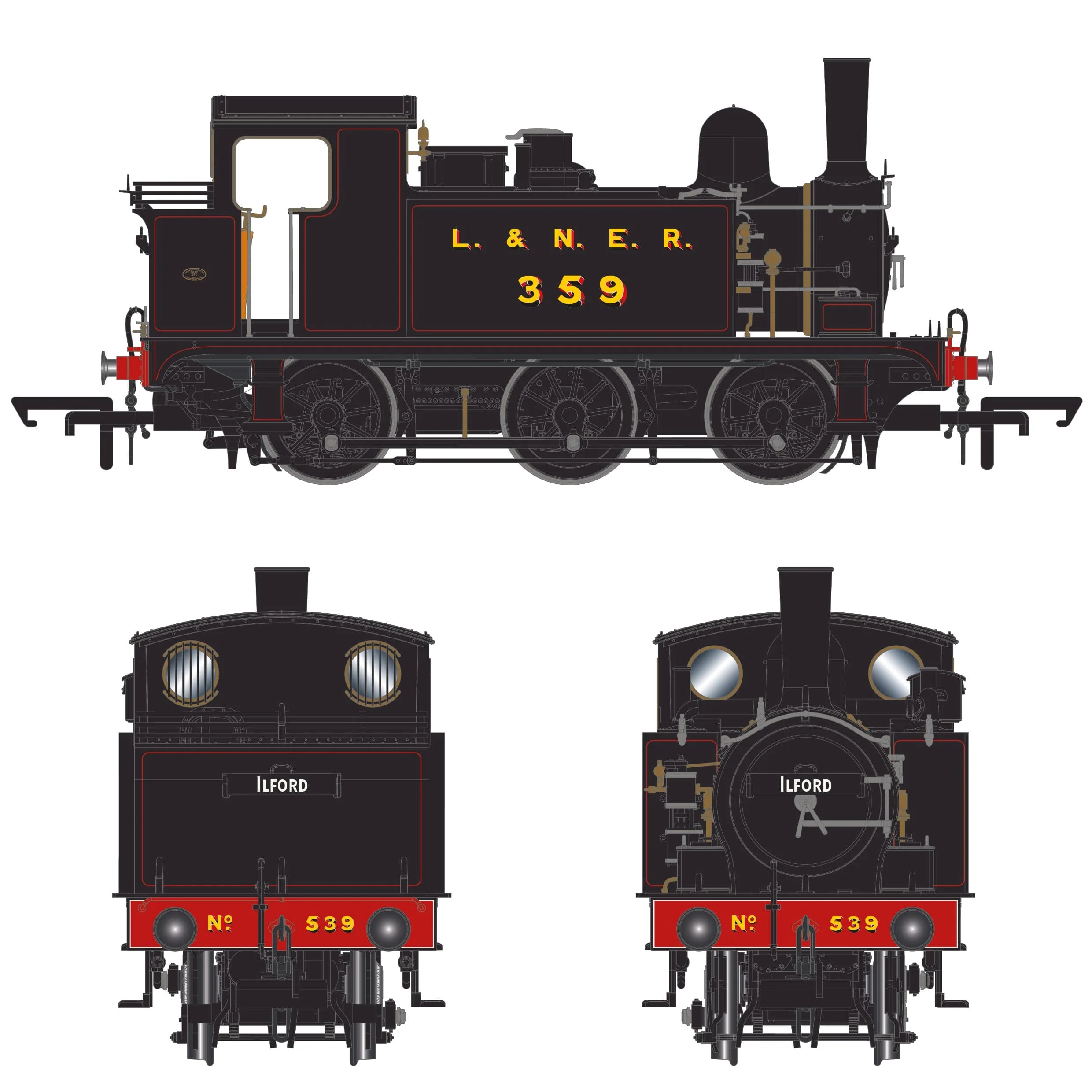 359 (7359) - LNER J69 - LNER Lined Black - Image 3