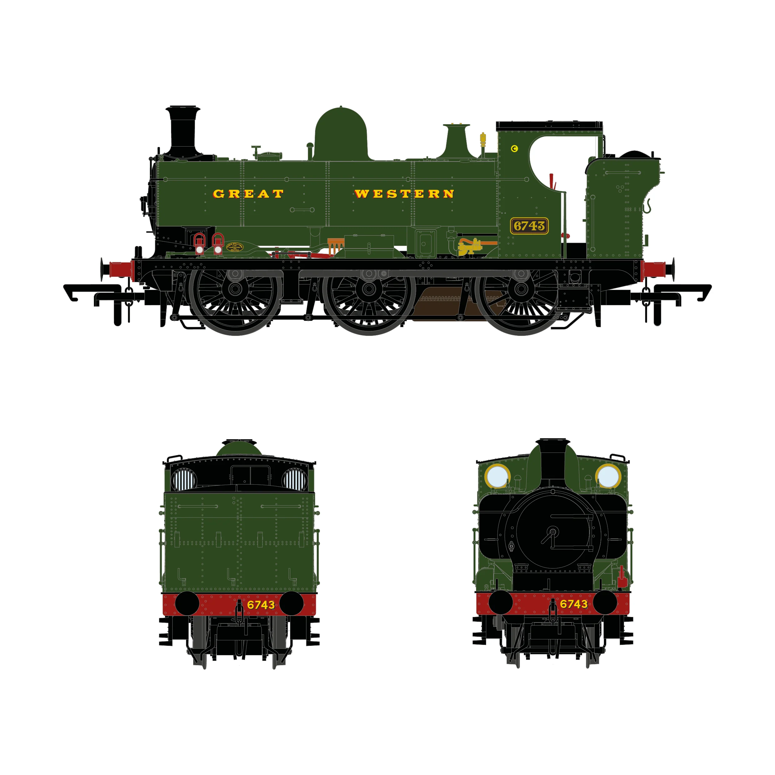 6700 Class  - 6743 - Great Western Green - DCC Sound Fitted - Image 3