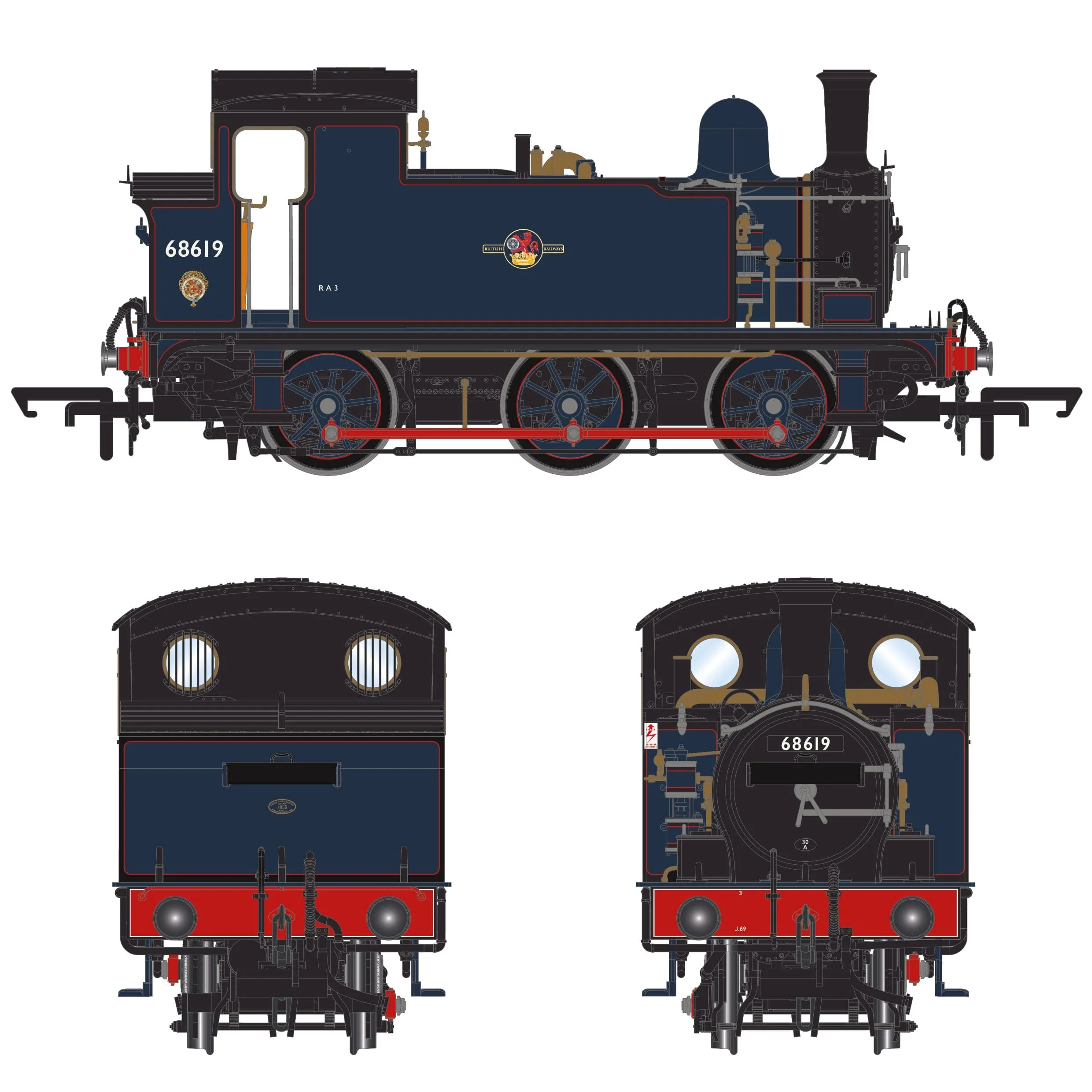 68619 - Late BR J69 - Lined Dark Blue (Liverpool Street Shed Pet) - Image 3