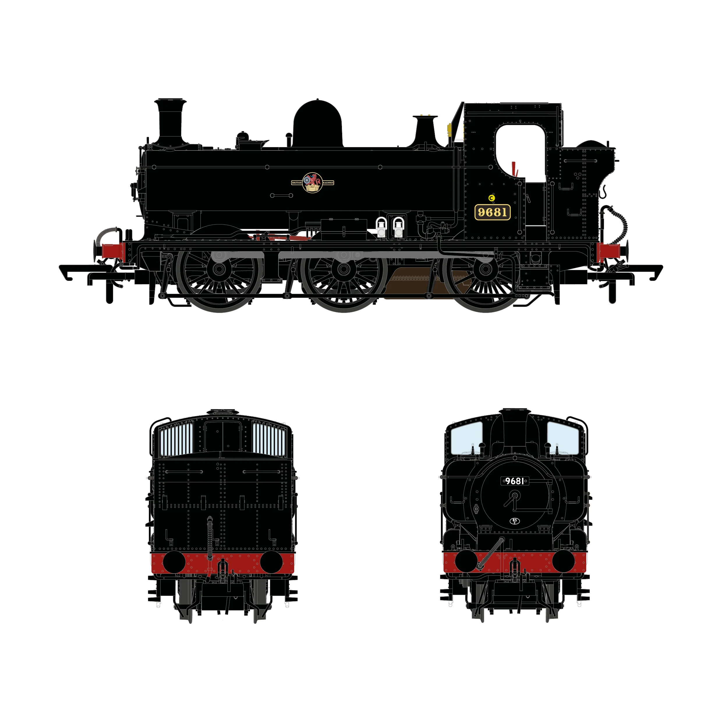 8750 Class  - 9681 - Late Crest Black - DCC Sound Fitted - Image 3