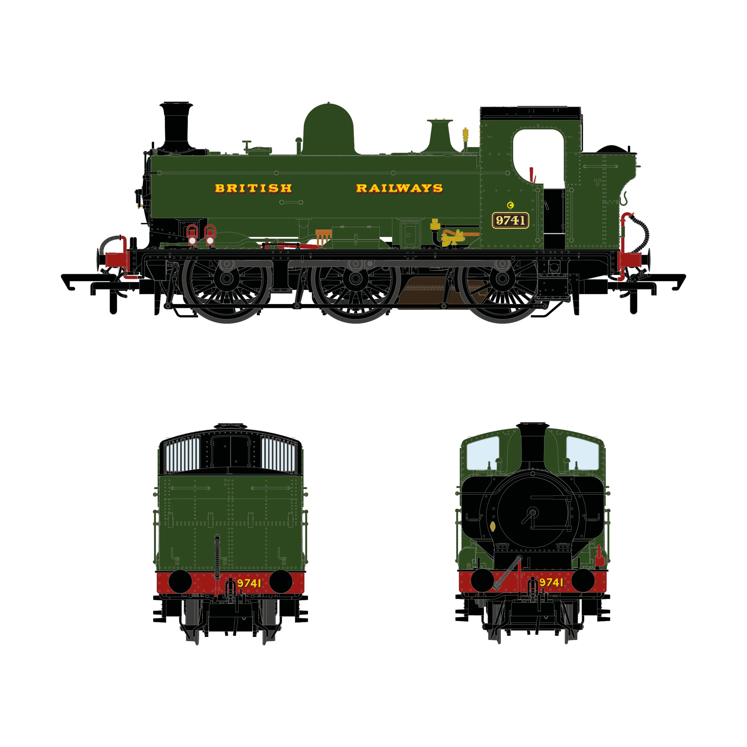 8750 Class  - 9741 - British Railways Green - DCC Sound Fitted - Image 3