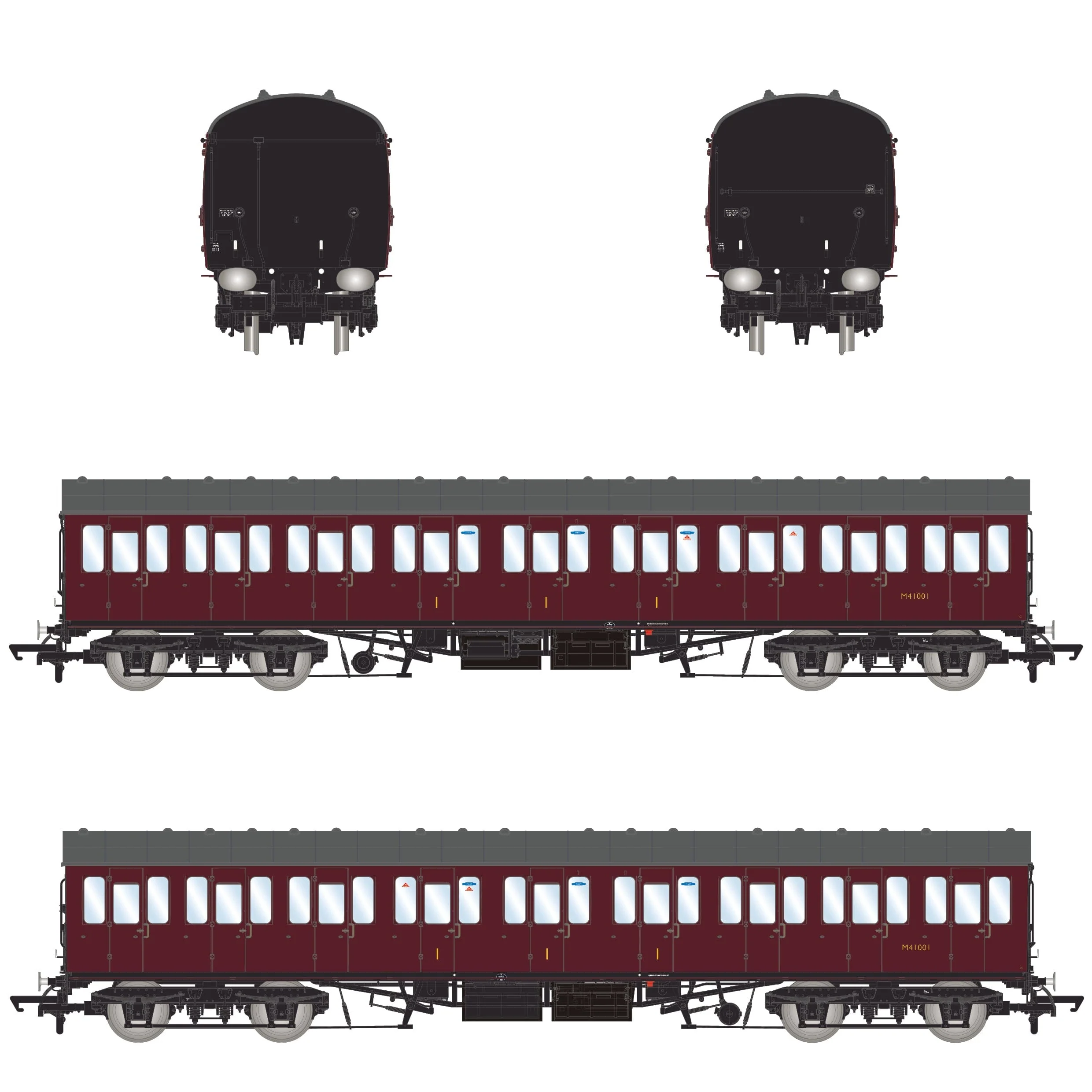 BR Mk1 57' Non-Gangway Coach - C - Plain Maroon M41001 - Image 3