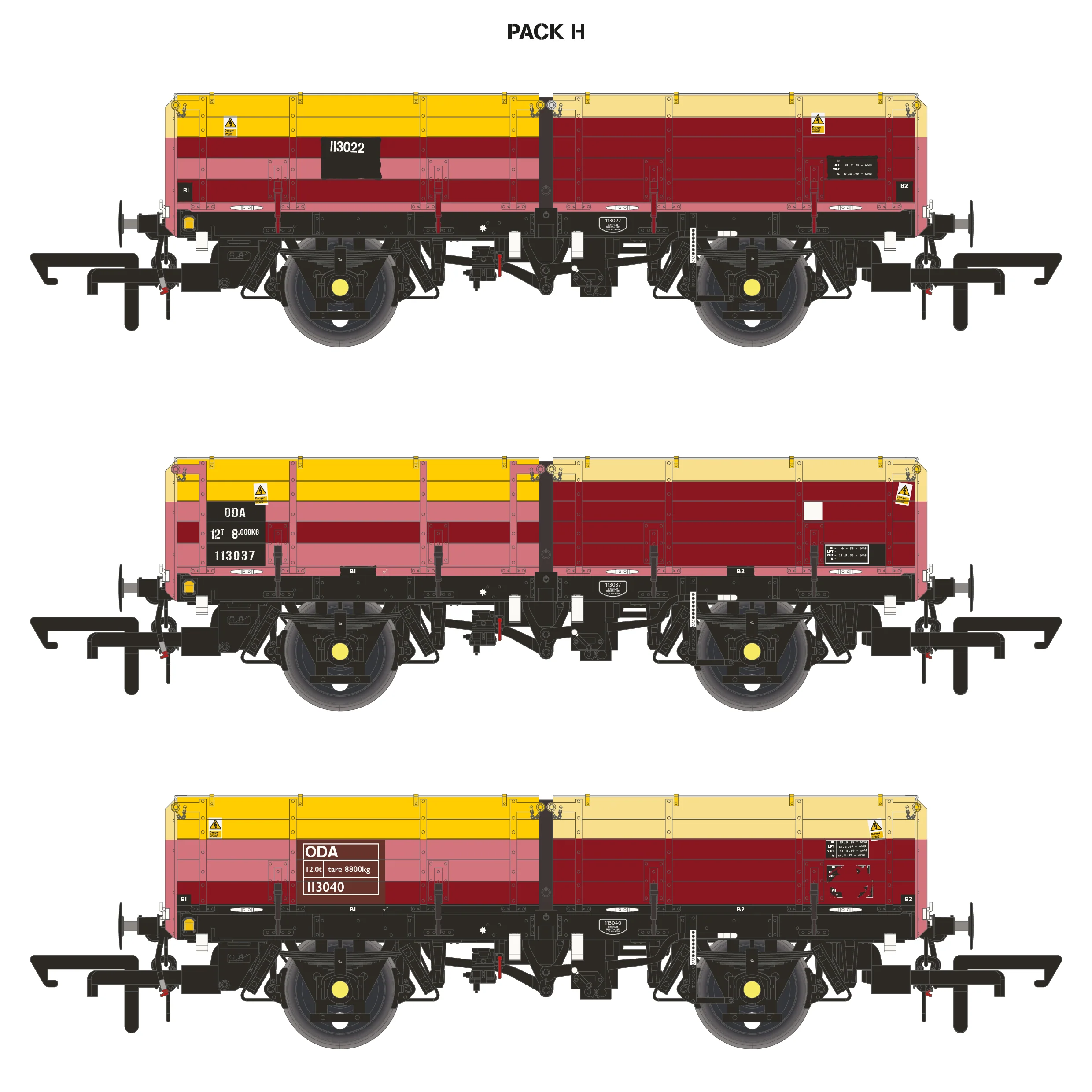 ODA - EWS 'Distressed' Maroon/Yellow - Triple Pack H